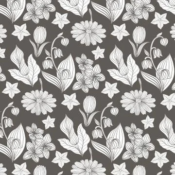 Seamless floral pattern vector Stock Illustration