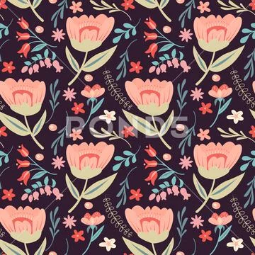 Seamless Floral Pattern in vector 스톡 일러스트