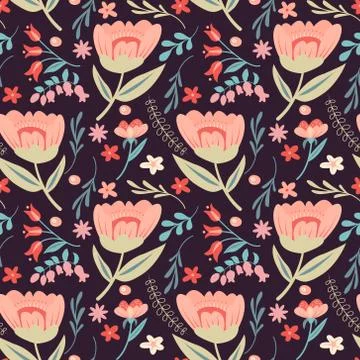 Seamless Floral Pattern in vector Stock Illustration