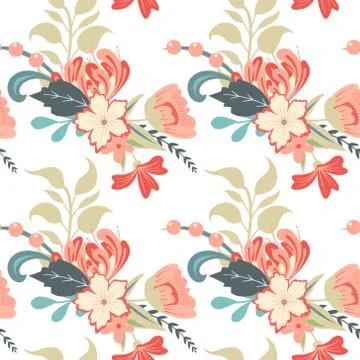 Seamless Floral Pattern in vector Stock Illustration
