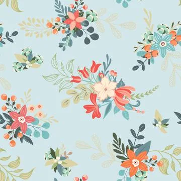 Seamless Floral Pattern in vector Stock-Illustration