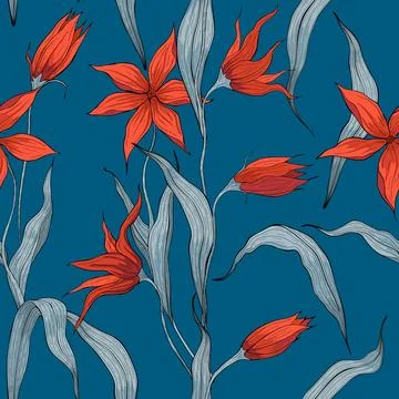 Seamless floral pattern in vector Stock Illustration