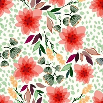 Seamless floral pattern vector illustration. Ilustración de archivo