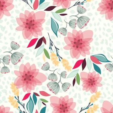 Seamless floral pattern vector illustration. Stock Illustration