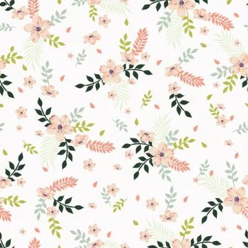 Seamless floral pattern vector illustration. Stock Illustration