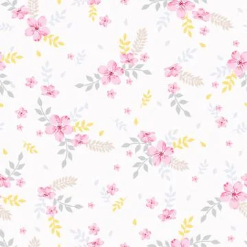 Seamless floral pattern vector illustration. Stock Illustration
