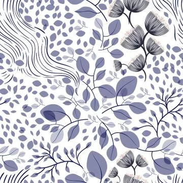 Seamless floral pattern vector illustration. Stock Illustration