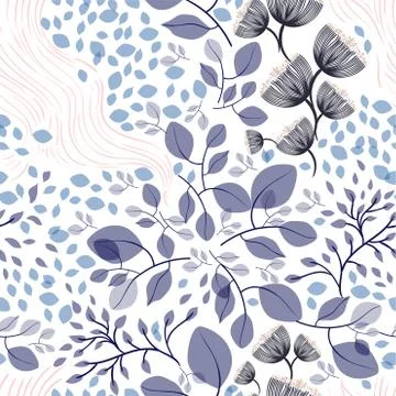 Seamless floral pattern vector illustration. Ilustración de archivo