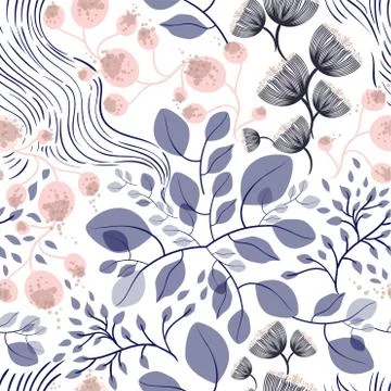 Seamless floral pattern vector illustration. Stock Illustration