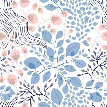 Seamless floral pattern vector illustration. Stock Illustration
