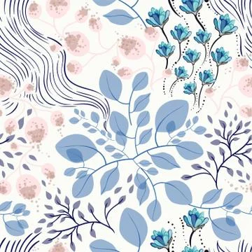 Seamless floral pattern vector illustration. Stock Illustration