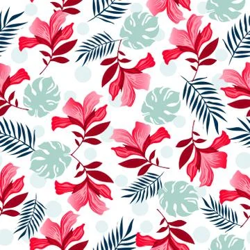 Seamless floral pattern vector illustration. Stock Illustration