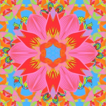 Seamless Floral Pattern in Vector illustration. Colour Spring Theme seamless pat Stock Illustration