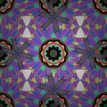 Seamless Floral Pattern in Vector illustration. Flat Flower Elements Design. Col 스톡 일러스트