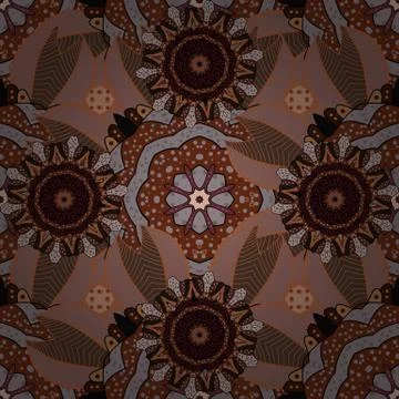 Seamless Floral Pattern in Vector illustration. Flat Flower Elements Design. Col イラスト素材