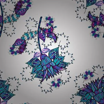 Seamless Floral Pattern in Vector illustration. Fancy fabric pattern. Colour Spr Stock Illustration