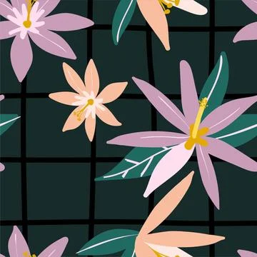 Seamless floral pattern. Vector repeat background 스톡 일러스트