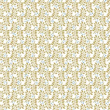 Seamless floral pattern, vector seamless background with herb leaves. Organic イラスト素材