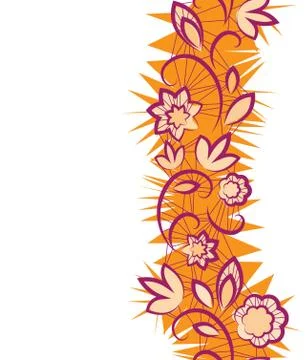 Seamless floral pattern. vertical border Stock Illustration