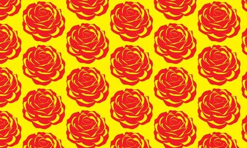 Seamless floral pattern with vintage red roses and leaves, a decorative botanica Stock Illustration