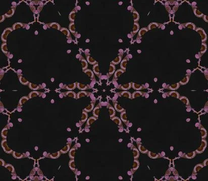 Seamless floral pattern violet black Stock Illustration