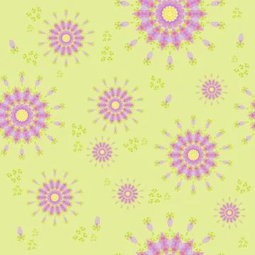 Seamless floral pattern violet green Stock Illustration