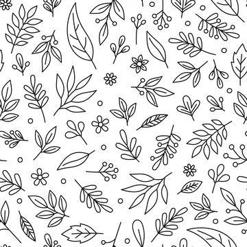 Seamless Floral Pattern on White Background. Vector 库存插图