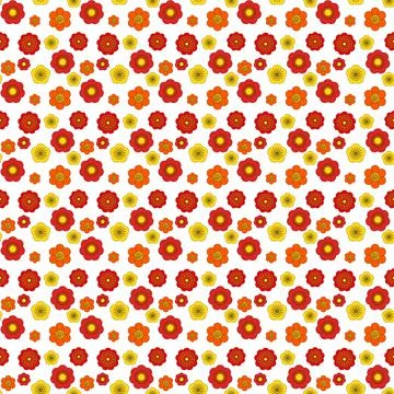 Seamless floral pattern on a white background. Bright flowers in doodle styl Stock Illustration