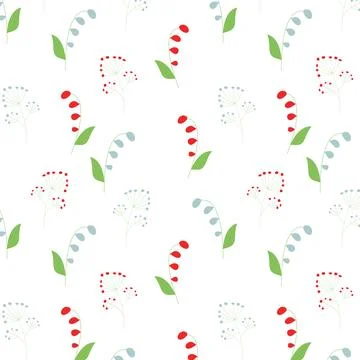 Seamless floral pattern on white background Stock Illustration