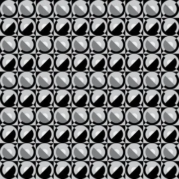 Seamless floral pattern with white black and grey stylized flowers Stock Illustration