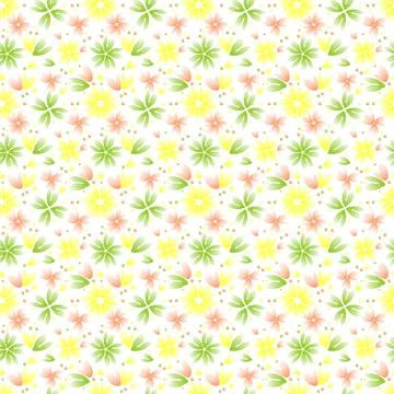 Seamless floral pattern on a yellow background tiles Stock Illustration