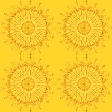 Seamless floral pattern yellow orange Stock Illustration