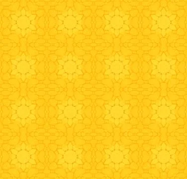 Seamless floral pattern yellow orange Stock Illustration