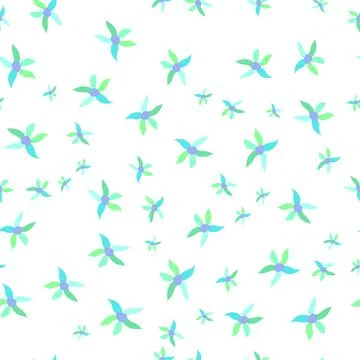 Seamless floral patterned background, blue flowers Stock Illustration