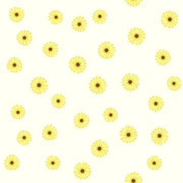 Seamless floral patterned background, yellow flowers Stock Illustration