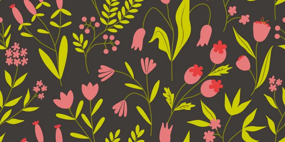 Seamless floral pattern.Modern abstract background with flowers for paper Stock Illustration