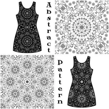 Seamless Floral Patterns, Contours Stock Illustration