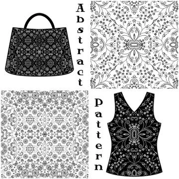 Seamless Floral Patterns, Contours Stock Illustration