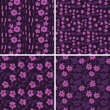 Seamless floral patterns Stock Illustration