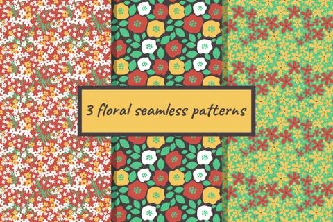 Seamless floral patterns 스톡 일러스트