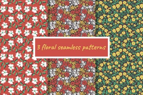 Seamless floral patterns Stock Illustration