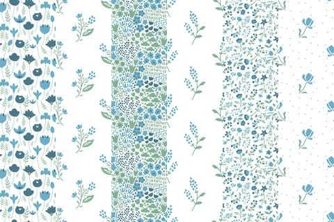 Seamless floral patterns Stock Illustration