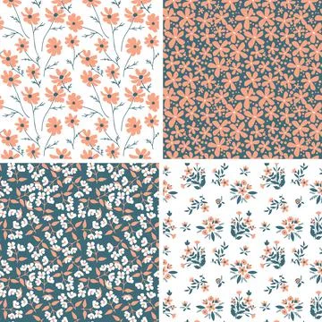 Seamless floral patterns Stock Illustration