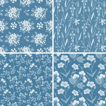 Seamless floral patterns Stock Illustration