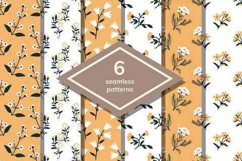 Seamless floral patterns Stock Illustration