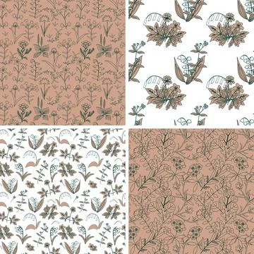 Seamless floral patterns Illustrazione stock