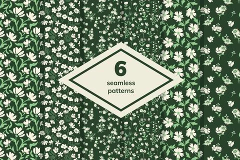 Seamless floral patterns Stock Illustration