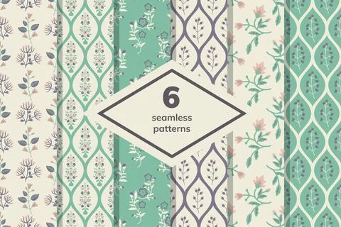 Seamless floral patterns Stock Illustration