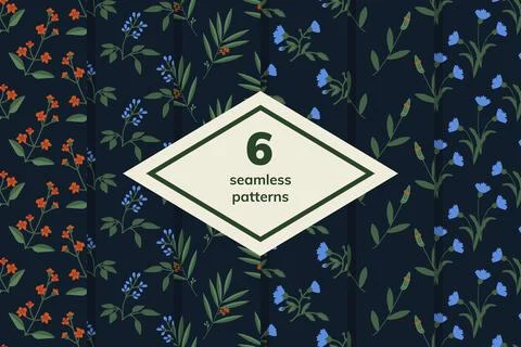 Seamless floral patterns Illustrazione stock
