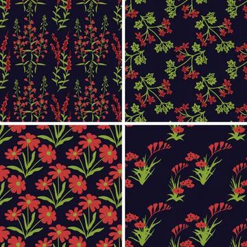 Seamless floral patterns Illustrazione stock